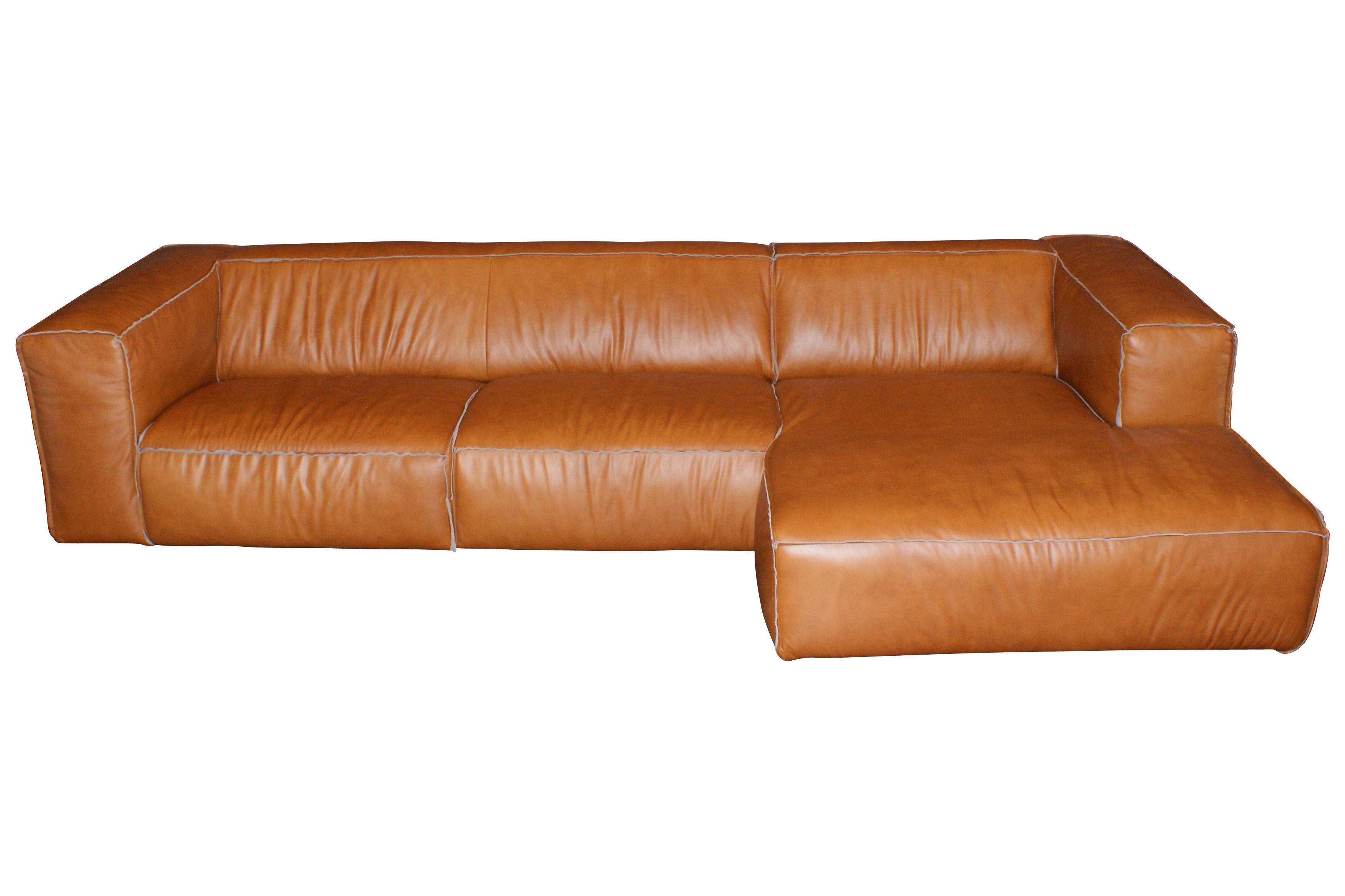 Ecksofa Franki Leder cognac 100029