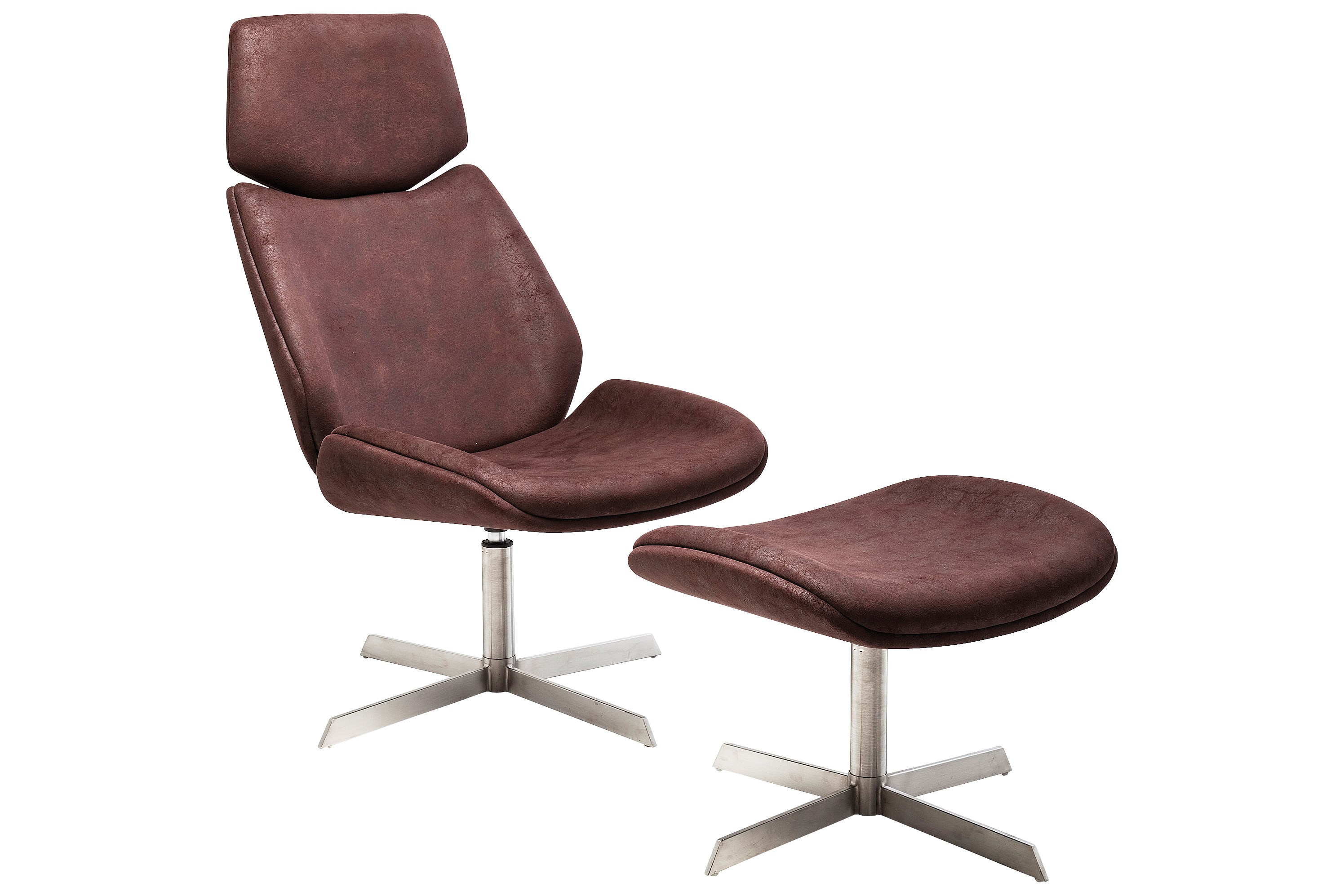 Sessel Meeting mit Hocker braun 5021_2